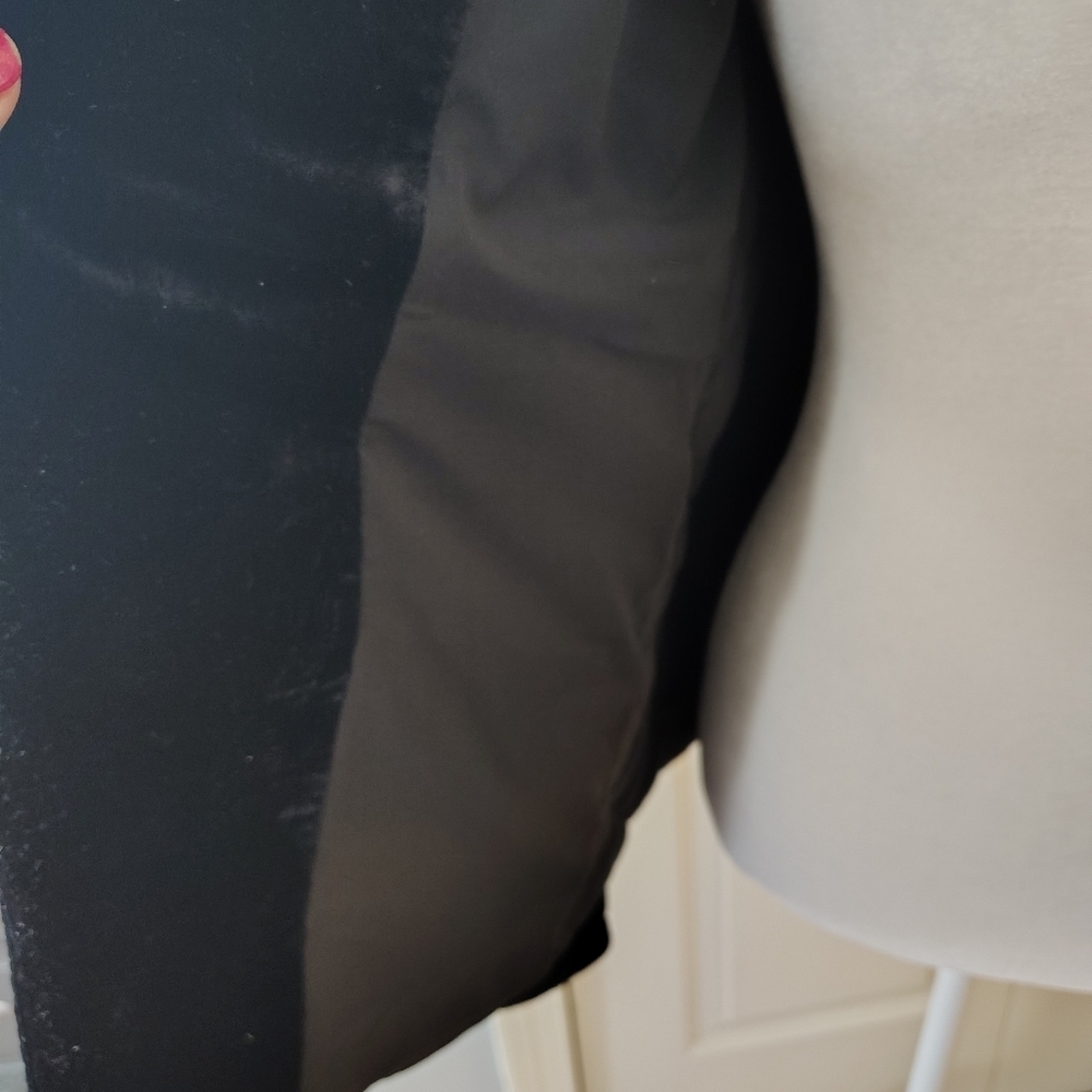Talbot's Black velvet elegant Asymmetrical Jacket 14 - Picture 4 of 11
